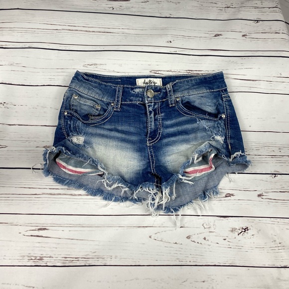 Daytrip Distressed Jean Shorts - Picture 1 of 11